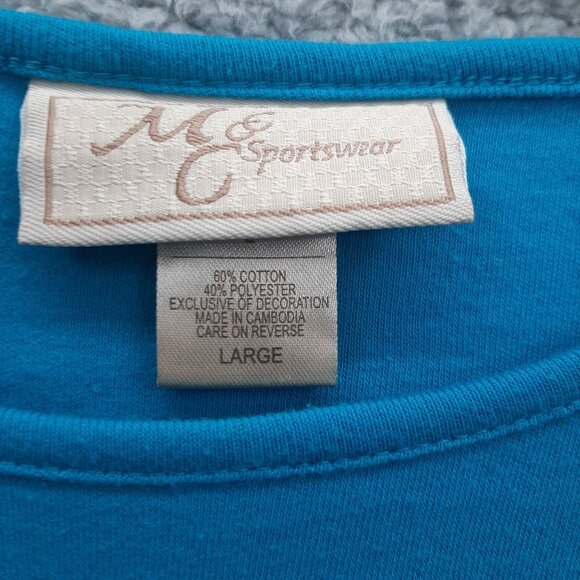 Don't Get Your Tinsel In A Tangle Blue Long Sleeve Holiday Shirt Funny Size Larg - Picture 3 of 4